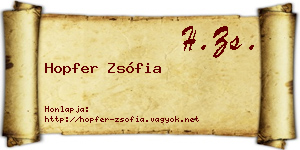 Hopfer Zsófia névjegykártya